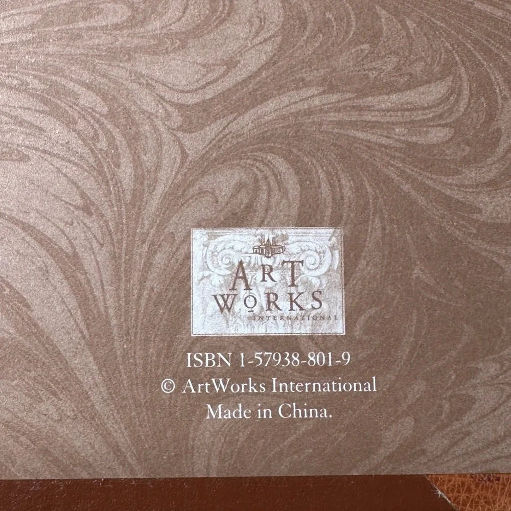 ArtWorks International Brown Leather Lined Journal Gold Gilt Edge Ribbon